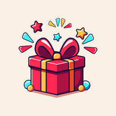 cute gift box Illustration