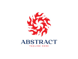 abstract fire logo vector icon illustration, logo template