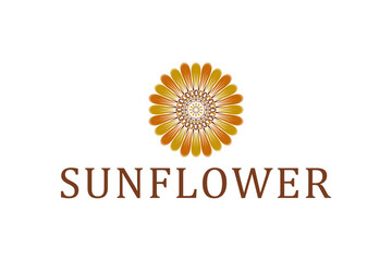 Sunflower logo design vector element beauty nature park icon symbol.