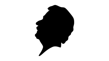 John Charles Fremont, black isolated silhouette