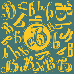 The letter a in different styles for the logo.