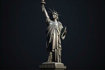 3D Rendering, 3D Illustration of the Statue of Liberty. Generative AI - obrazy, fototapety, plakaty