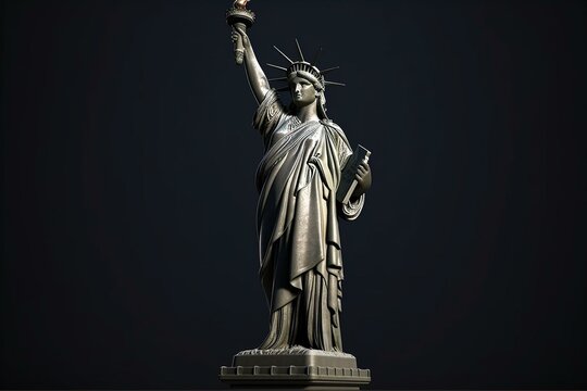 3D Rendering, 3D Illustration of the Statue of Liberty. Generative AI