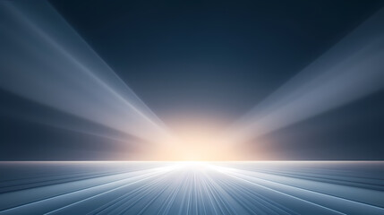 Abstract gray blue background with beautiful lighting rays, light interior wall for presentation, PPT background
