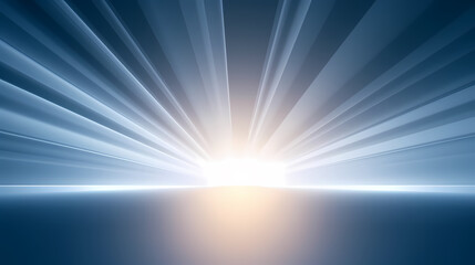 Abstract gray blue background with beautiful lighting rays, light interior wall for presentation, PPT background