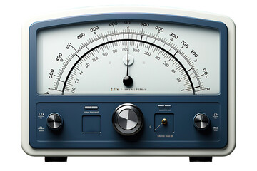 Close-up of an vintage ancient voltmeter isolated on a Transparent background. Generative AI