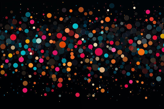 colorful circles on the black background