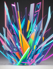 3d rendering, abstract neon background with colorful spectrum.