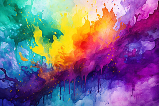 Mardi Gras abstract watercolor style background.