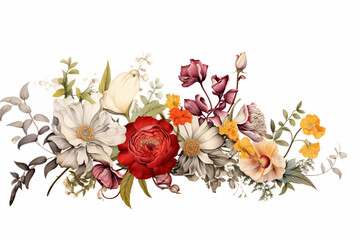 bouquet of flowers on the white plain paper