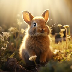 Obraz premium Cute and adorable baby rabbit