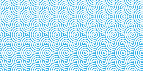 	
Modern diamond geometric waves spiral pattern and abstract circle wave lines. blue seamless tile stripe geomatics overlapping create retro square line backdrop pattern background. Overlapping Patter