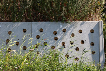 Sand martins wall where one can build nests at the Zevenhuizerplas