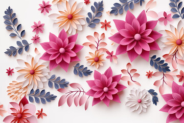 seamless pattern with pink flowers