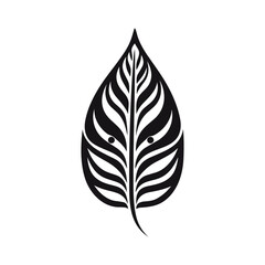 Fototapeta premium Minimalist abstract tribal leaf in vector.