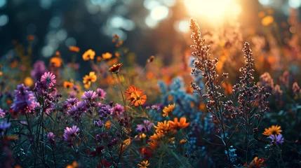 Fototapeten view of beautiful flower plants in the morning © Adja Atmaja
