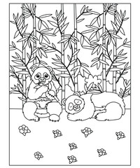 panda coloring page for kids