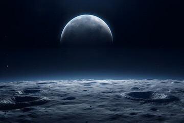 Naklejka na ściany i meble Background view of the earth from the moon