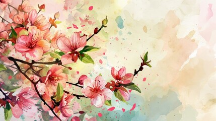 Abstract floral art background. Botanical Watercolor Flowers Design illustrations for wallpapers, banners, prints, posters, covers, greeting and invitation cards.