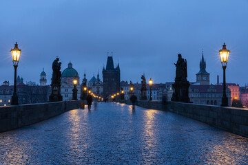Charles bridge Prague, in night