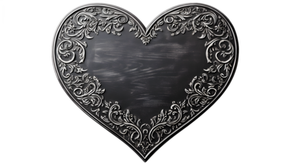 heart of silver isolate on white background