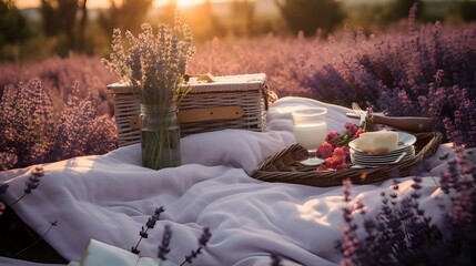 Picnic at the lavender field