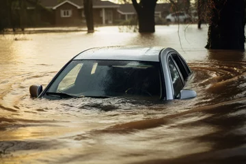 Foto op Aluminium Car drowning in flood water © Firn