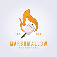 marshmallow barbeque logo vector illustration design