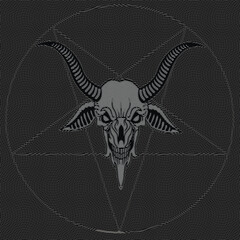 Gothic sign with goat skull, grunge vintage design t shirts