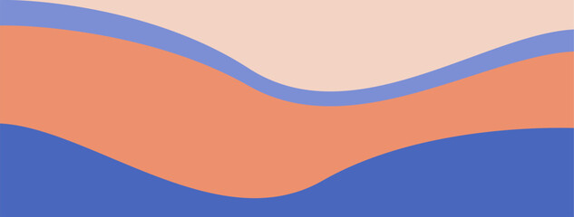 Minimalist soft colors wallpaper using blue and peach tone.