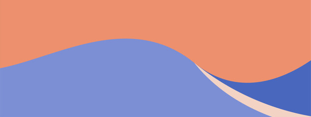 Minimalist soft colors wallpaper using blue and peach tone.