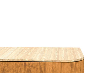 3d rendering Empty wooden table top used for display or montage your products for advertising with transparent background