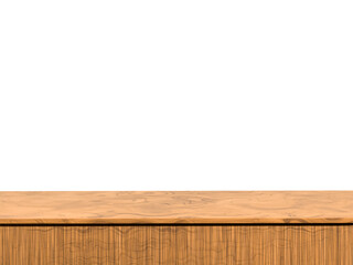 3d rendering Empty wooden table top used for display or montage your products for advertising with transparent background
