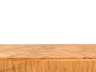 3d rendering Empty wooden table top used for display or montage your products for advertising with transparent background