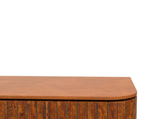 3d rendering Empty wooden table top used for display or montage your products for advertising with transparent background
