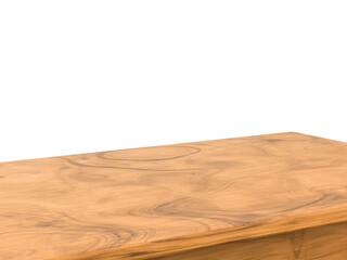 3d rendering Empty wooden table top used for display or montage your products for advertising with transparent background
