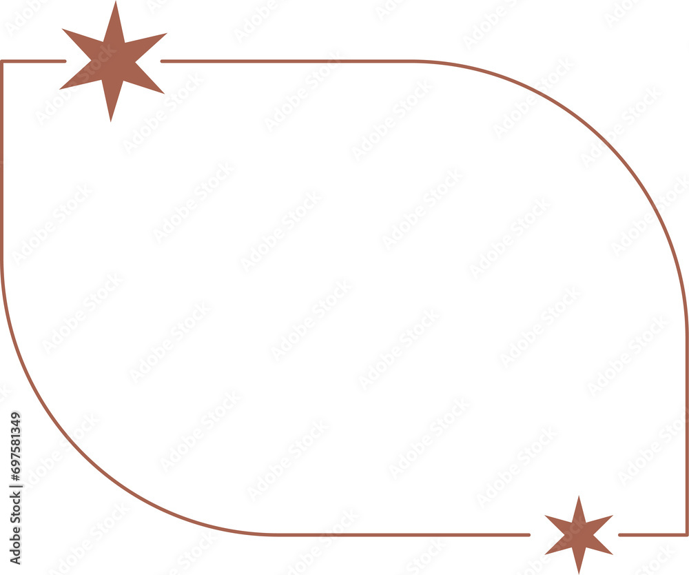 Wall mural aesthetic frame with stars. minimal outline shape. y2k abstract arch and border with sparkles. cosmi