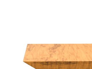 3d rendering Empty wooden table top used for display or montage your products for advertising with transparent background