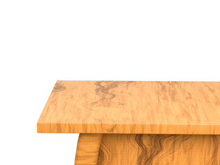 3d rendering Empty wooden table top used for display or montage your products for advertising with transparent background