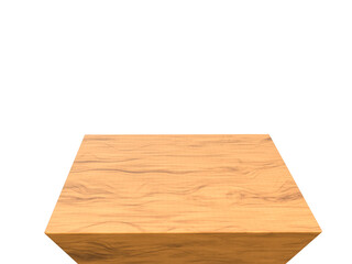 3d rendering Empty wooden table top used for display or montage your products for advertising with transparent background