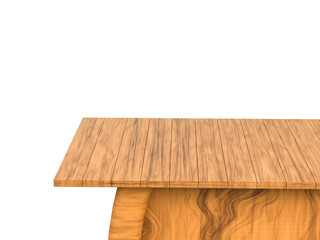 3d rendering Empty wooden table top used for display or montage your products for advertising with transparent background