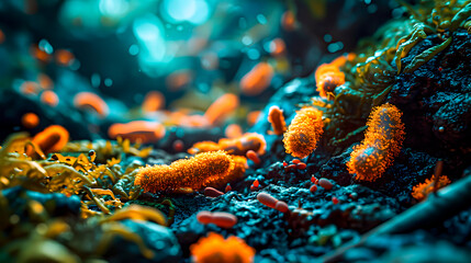 Human microbiota and microbiome, the bacteria we have on our body - obrazy, fototapety, plakaty