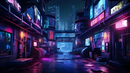 Raamstickers futuristic city © 1_0r3