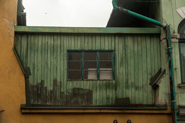 Old windows, Nowy Sącz ,old building 