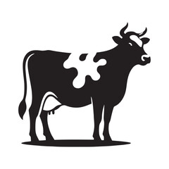 Cow Silhouette in Harvest Dusk: Evening Farmland, Autumn Shadows, and Silhouetted Countryside Scenes
