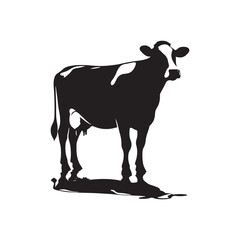 Morning Cow Silhouette Beauty: Sunrise Pastures, Rural Serenity, and Silhouetted Countryside Tranquility
