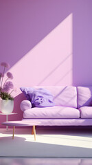 modern room interior in light purple