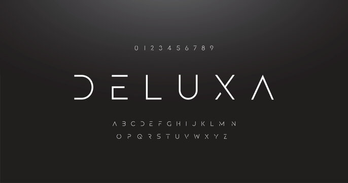 Futuristic style alphabet. Thin segment line font, minimalist type for modern futuristic logo, elegant monogram, digital device and hud graphic. Minimal style letters, vector typography design.
