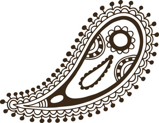 Henna mehndi paisley indian flower tattoo design hand drawing 