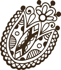 Henna mehndi paisley indian flower tattoo design hand drawing 